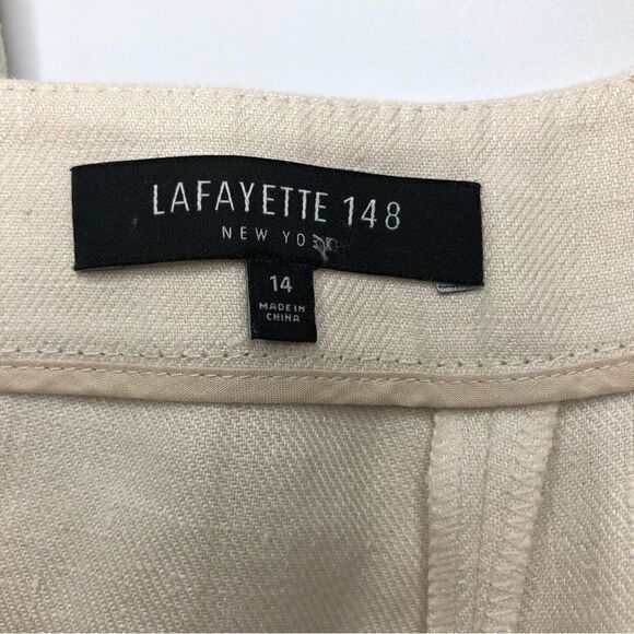Lafayette 148 New York Linen Barrow Pants TanSize 14 - Picture 6 of 12